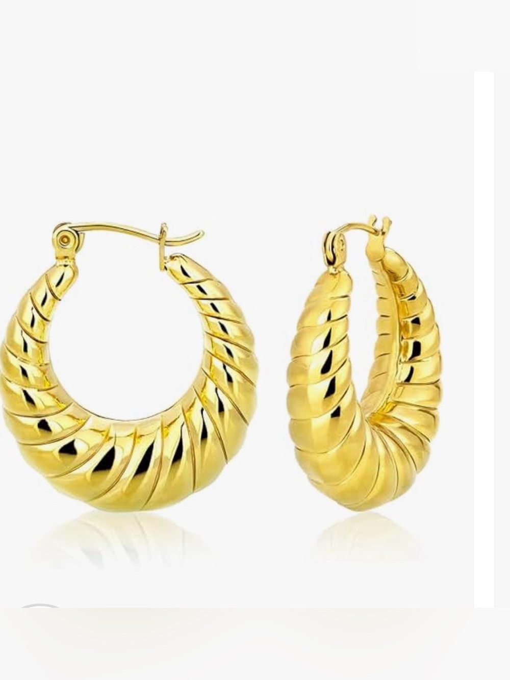 Siumal 14 gold plating Twisted Hoop Earrings - Women Jewelry